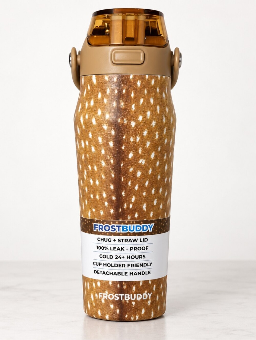 Frost Buddy 24 Oz Deer Print Insulated Bottle NWT
